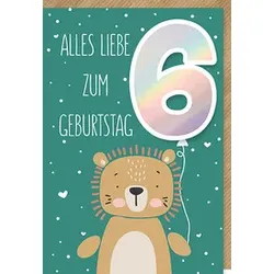 BRAUN+COMPANY Geburtstagskarte Kinder Zahl 6 5030-24079 Bild