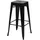 Proregal Barhocker Sitzhöhe 77cm Metall Industriedesign stapelbar Schwarz Barstuhl Tresenhocker