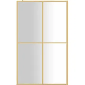vidaXL Duschwand für Begehbare Dusche ESG Klarglas Golden 118x195cm