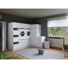 laundreezy Mehrzweckschrank-Set 253 x 200 x 68 cm Weiß