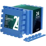 CLP Bodenschutzmatten 30x30 cm, blau/24er-Set