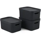 Rotho Jive Dekobox dunkelgrau 27,8 x 19,5 x 22,4 cm 5 l 3-teiliges Set