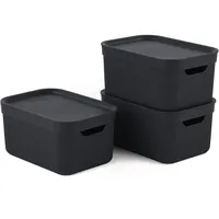 Rotho Jive Dekobox dunkelgrau 27,8 x 19,5 x 22,4 cm 5 l 3-teiliges Set