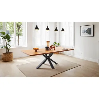 'massivart' Esstisch Baumkantentisch Optik 160 cm massiv geölt - DAHLIA