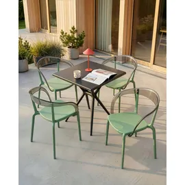Beliani Malevizi Gartenstuhl 55 x 70 x 106 cm grün/transparent 4 St.