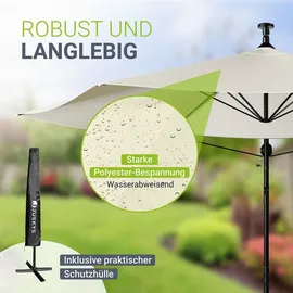 Juskys LED Ampelschirm Brazil Ø 350 cm Creme