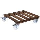 WAGNER® design yourself Pflanzenroller GH 0870 Holz dunkelbraun quadratisch 45,0 x 13,0 cm