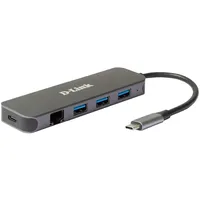 D-Link DUB-2334 5-In-1 USB-C Hub mit Gigabit-Ethernet/Stromversorgung