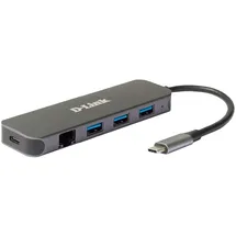 D-Link DUB-2334 5-In-1 USB-C Hub mit Gigabit-Ethernet/Stromversorgung