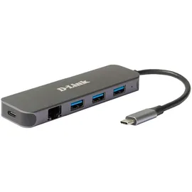 D-Link DUB-2334 5-In-1 USB-C Hub mit Gigabit-Ethernet/Stromversorgung