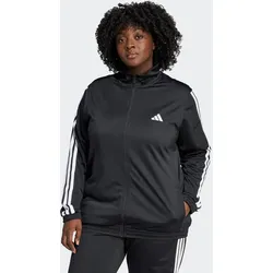 Sweatjacke ADIDAS SPORTSWEAR "W 3S TT TRIC", Damen, Gr. 1X, schwarz-weiß (schwarz, weiß), Obermaterial: 100% Polyester, Sweatjacken Trainingsjacke Sportjacke