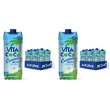 Vita Coco Pures Kokoswasser 6x1L, natürlich hydrierend mit Elektrolyten, glutenfrei, voll mit Vitamin C & Potassium (Packung mit 2)