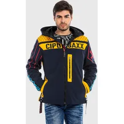 Outdoorjacke CIPO & BAXX "JACKET", Herren, Gr. S, blau (navyblau), 100% Polyester, bedruckt, casual, regular fit normal, Langarm, Jacken, im farbenfrohen Design