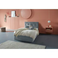 Polsterbett "Adamas", grau, L:210cm, Bezug: 100% Polyester, Polsterung: Polsterwatte, Material Gestell: gepolsterter Holzwerkstoff, WESTFALIA SCHLAFKOMFORT, Betten, auch mit Bettkasten, Knopfheftung mit Strasssteinen