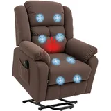 Homcom Fernsehsessel mit Aufstehhilfe Kunstleder 92 x 104 x 102 cm Dunkelbraun elektrisch