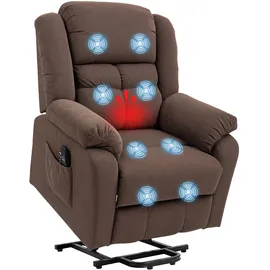 Homcom Fernsehsessel mit Aufstehhilfe Kunstleder 92 x 104 x 102 cm Dunkelbraun elektrisch