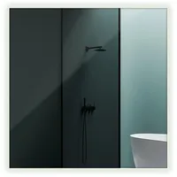 Tulup Led, Blaugrau, Glas, 50x50x2.4 cm, Spiegel, Wandspiegel