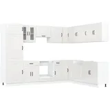 vidaXL Mehrzweckschrank 14-tlg. Küchenschrank-Set Kalmar Hochglanz-Weiß Holzwerkstoff (1-St)