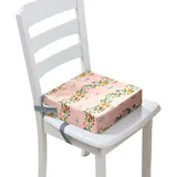 Chickwin Zerlegbar Sitzerhöhung Stuhl Tragbar Sitzkissen Schmetterlingsmuster Kind Tragbares Boostersitze Kleinkind Esszimmerstuhl Stuhlkissen Sitzerhöhung Kissen für Esstisch (Blumen,32x32x8cm)