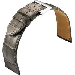 Eulit Kalbleder mit Krokoprägung Guinea 18mm" E608007618122" - grau