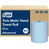 Tork Matic Rollenhandtuch Advanced 290068 - H1 Papierhandtücher für Rollenhandtuchspender, saugfähig und reißfest, nachverfolgbare Herkunft, 2-lagig, blau - 6 Rollen x 150 m