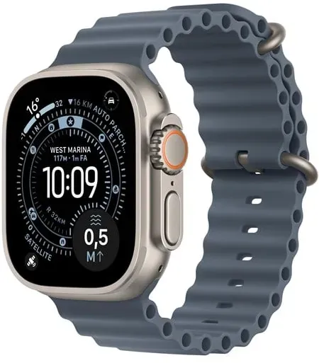 Watch Ultra 3 GPS + Cellular 49mm Natural Titanium Case with Anchor Blue Ocean Band