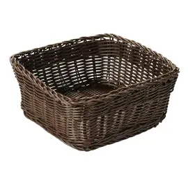 KESPER Brot- und Obstkorb, eckig, 19822 , Maße (H x B x T): 11 x 24 x 24 cm, dunkelbraun