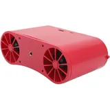 Mini-hängeventilator, Tragbarer Nackenventilator, Tragbare Klimaanlage Für Den Außenbereich Mit Kabel, Rot/rosa, 15.000 Mah
