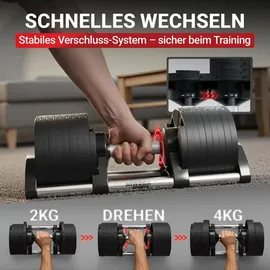 MIWEBA verstellbare Kurzhantel VH200 2-28 kg Stahl schwarz
