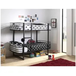 Etagenbett Metall Oscar, 2 Liegeflächen 90 x 200 cm, Schwarz