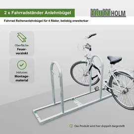 Trutzholm Fahrradständer 2 x Anlehnbügel 90 x 84 cm Ø 49 mm grau