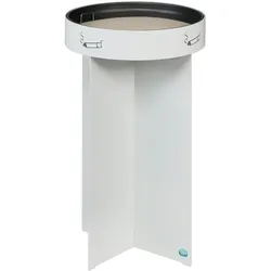 PROREGAL Robuster Ascher | HxBxT 75x44x44cm | Verzinkter Stahl | Weiß | Ascher Aschenbecher