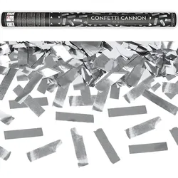 4x Konfetti Kanone silber 60 cm