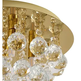 LINDBY Gillion 4-flg. Kristall/Gold Ø 35 cm