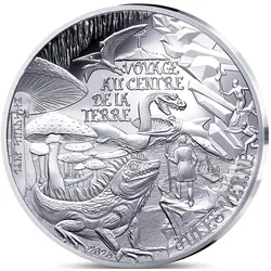 Silbermünze Jules Verne „Reise zum Mittelpunkt der Erde“