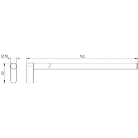 Avenarius Universal Handtuchstange 1-armig Silber 9001440010