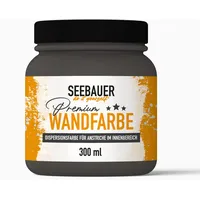 SEEBAUER diy® Wandfarbe Schwarz für Innen (No. 102 Black Pearl 300 ml) Edelmatte Schwarztöne hohe Deckkraft
