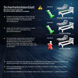 Matratzen Perfekt elektrischer Lattenrost 80x200 cm – 42 Leisten, 7 Zonen, Notabsenkung, Geräuschloser Betrieb
