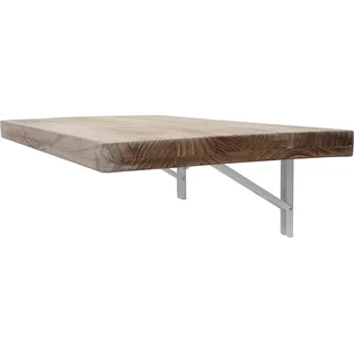 MCW Wandtisch MCW-H48, Wandklapptisch Wandregal Tisch, klappbar Massiv-Holz ~ 120x60cm naturfarben