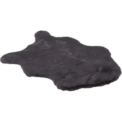 Fellteppich "Tender", grau (anthrazit), B:70cm H:26mm L:110cm, Kunstfaser, SCHÖNER WOHNEN-KOLLEKTION, Teppiche, Fellteppich, weich durch Microfaser, Kaninchenfell Haptik, Kunstfell, waschbar
