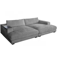 KAWOLA Big, Grau, Echtholz, 3-Sitzer, Füllung: Komfortschaum, 290x85x190 cm,