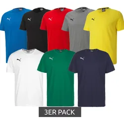 3er Pack Puma TeamGOAL 23 Casual Herren Baumwoll-Shirt mit Logo-Stickerei schlichtes T-Shirt 656578 Sport- und Freizeit-Shirt - L