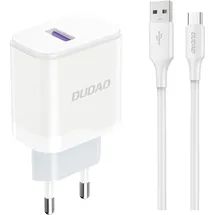 DUDAO A20EU USB-A 18W wall charger – - USB-C - Weiß