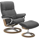 Stressless Stressless® »Mayfair«, (Set, Relaxsessel mit Hocker), mit Hocker, mit Signature Base, Größe S, M & L, Gestell Eiche, grau