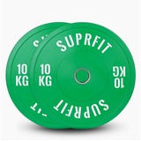 SF SUPRFIT Hantelscheiben Colored Bumper Plate White Logo (Paar) grün