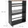 Relaxdays Nischenwagen, HBT: 80x15x45 cm, schmales Nischenregal Bad & Küche, 4 Ablagen, Rollregal Griff, schwarz-braun
