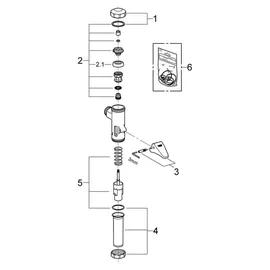 Grohe Dal WC-Druckspüler Silber