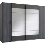 WIMEX Schwebetürenschrank Kopenhagen 272 x 208 x 65 cm Grau/Schwarz