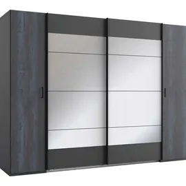 WIMEX Schwebetürenschrank Kopenhagen 272 x 208 x 65 cm Grau/Schwarz