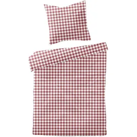 Traumschlaf Feinbiber Karo Rot 240 x 220 cm + 2 x 80 x 80 cm